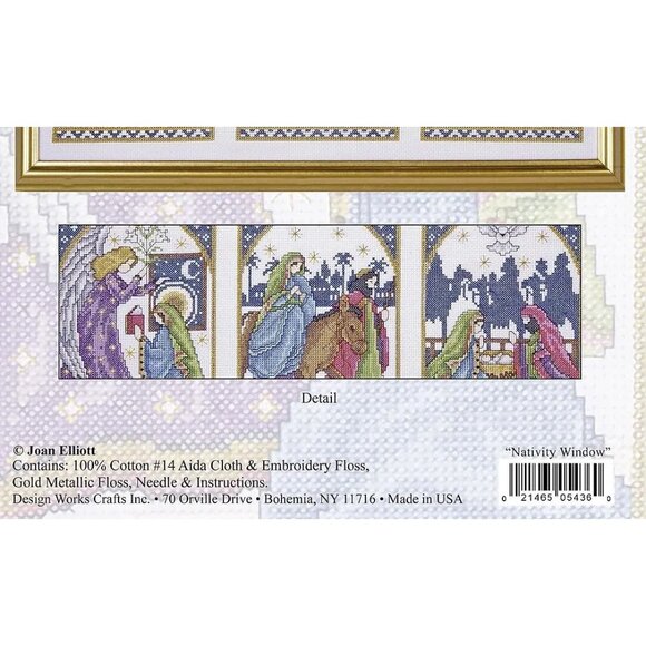 Cross Stitch KIT Design Works Nativity Window Picture 5436 Counted 9"x17" Sealed - Picture 6 of 7